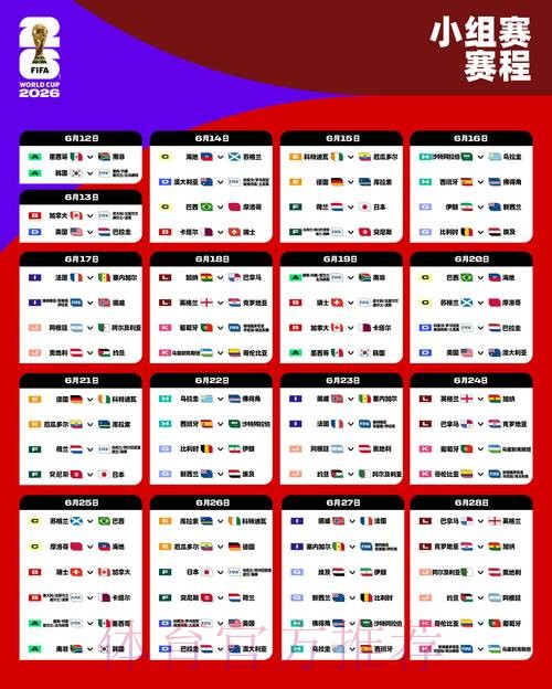 2026世界杯小组赛赛程高清版全程直播怎么查